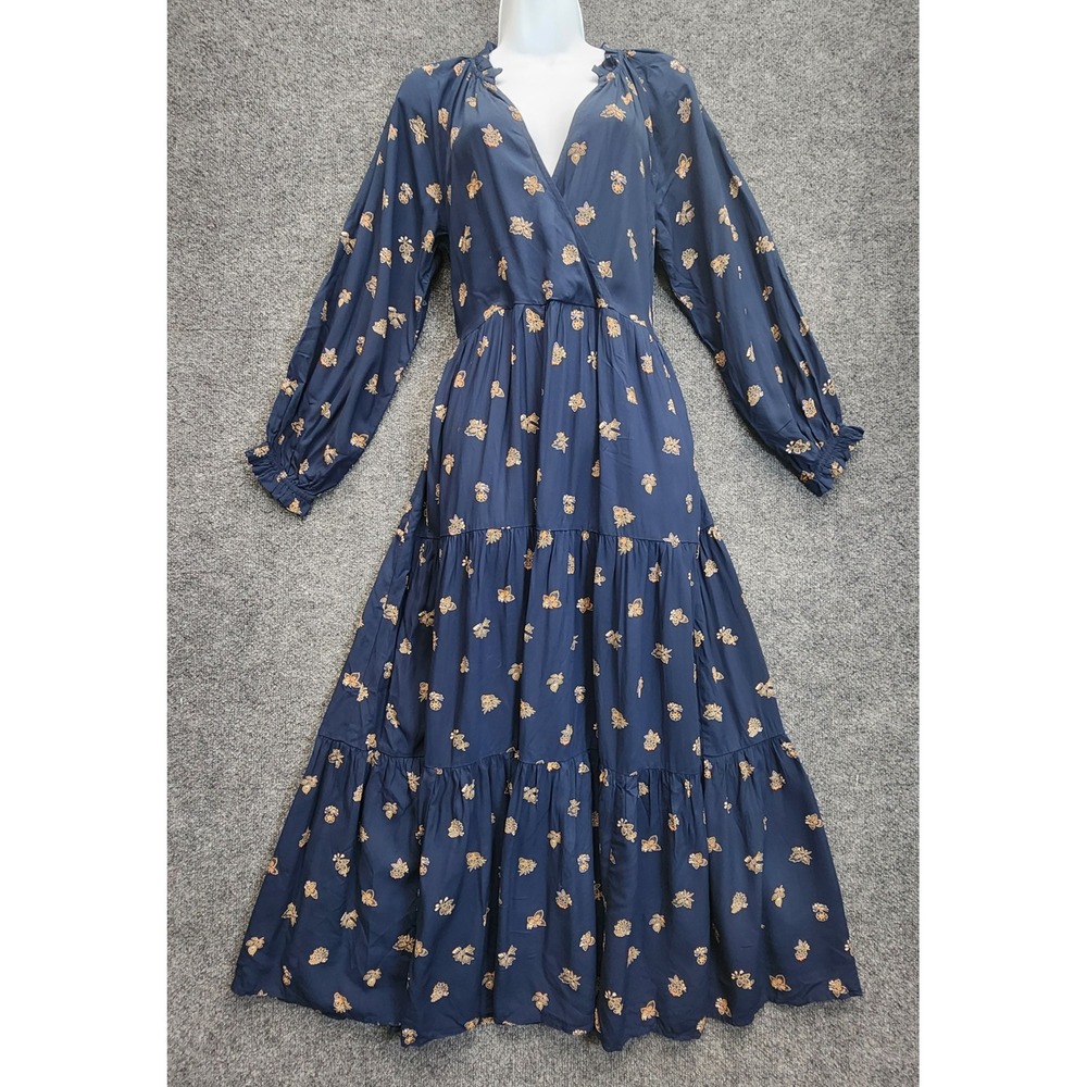 Madewell Floral Tiered Maxi‎ Dress XXS Boho Cottagecore Prairie Long Sleeve